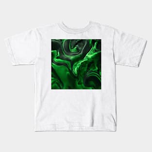 NEON DARK GREEN LIQUID MARBLE DESIGN, IPHONE CASE AND MORE Kids T-Shirt